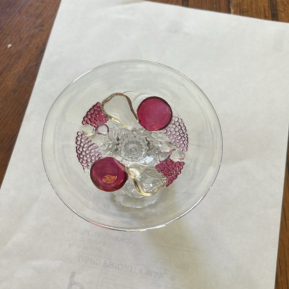 Vintage Westmoreland Della Robbia flashed glass candlestick holder 3itemsfor$20 - Picture 5 of 6